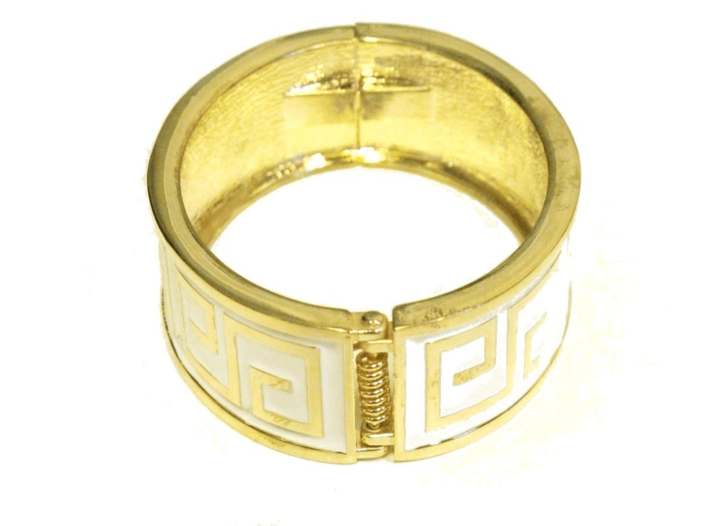 Armband - Guldfärgad med vitt mönster