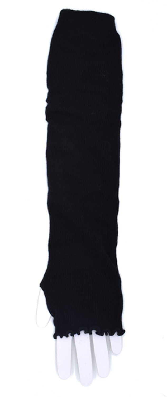 Armvärmare svart med volang – produktbild – Hiprock