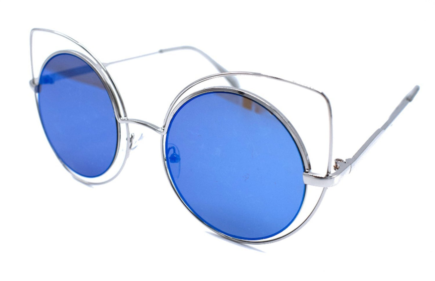 Blåa runda katt solglasögon – produktbild – Hiprock