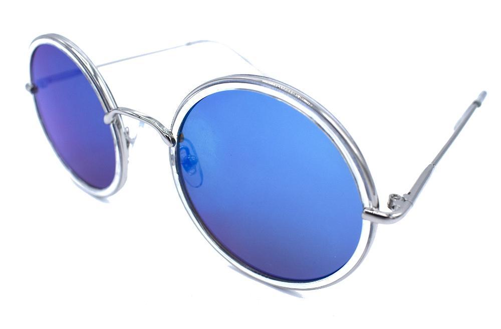 Blue round sunglasses