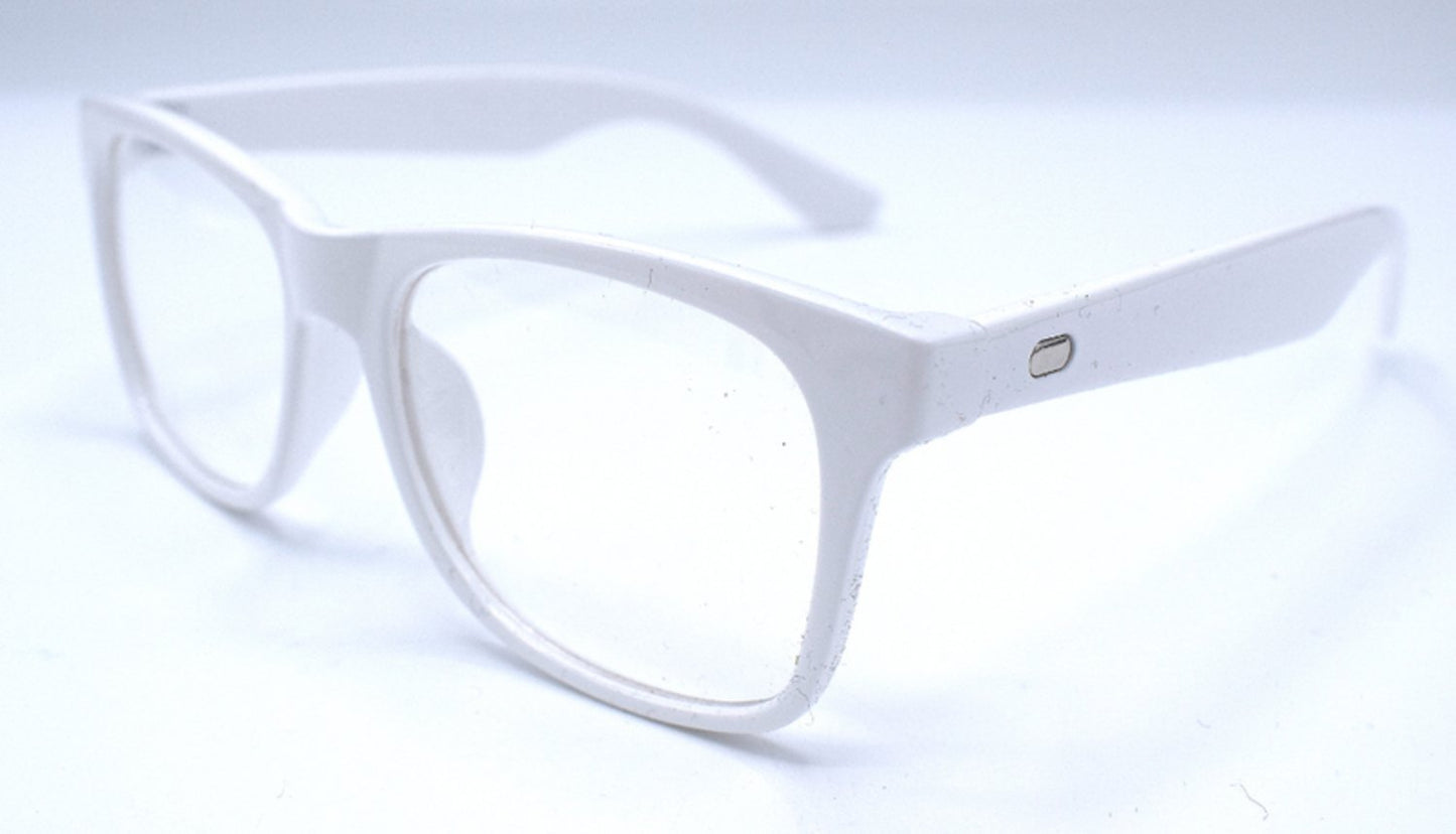 Clear Retro Glasögon vit – produktbild – Hiprock