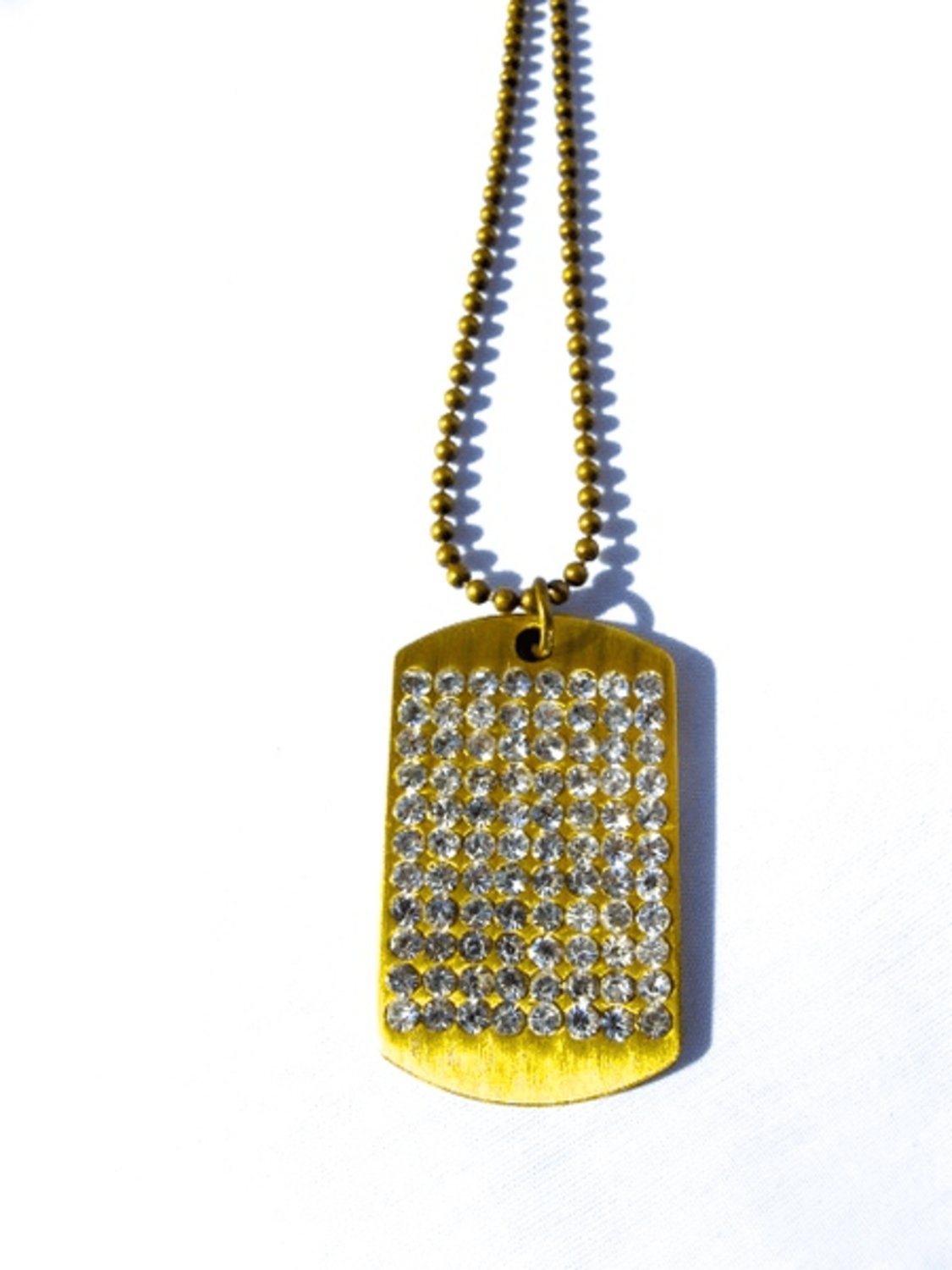 Dog Tag Necklace with crystals