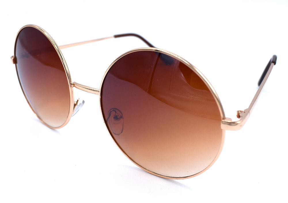 Enigma runda solglasögon - Guld/brun