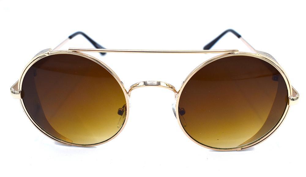 Fame round sunglasses - Silver/brown