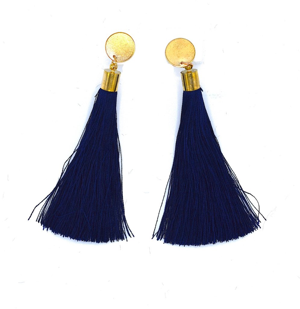 Frans örhängen Tassel Blå