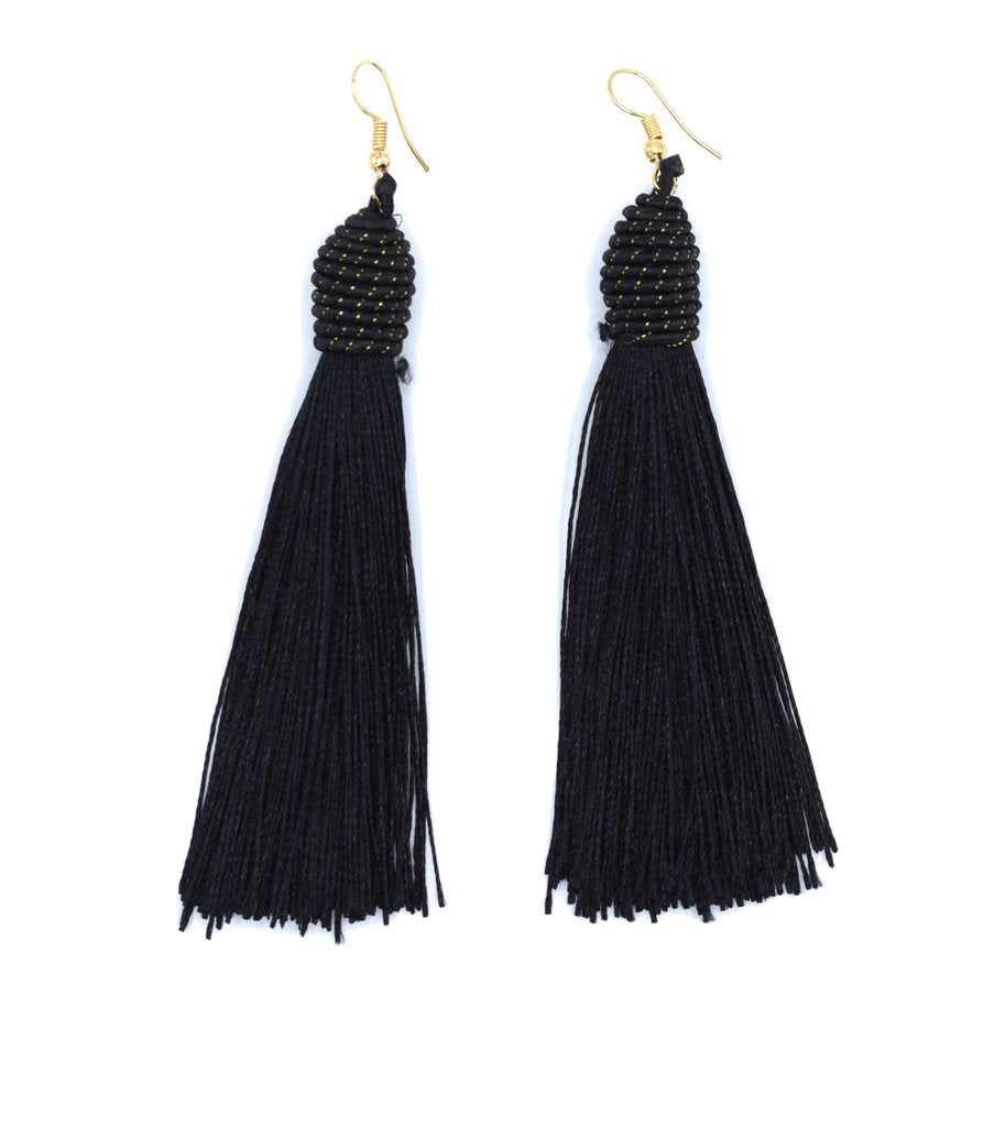 Hapsut korvakorut Tassel Black
