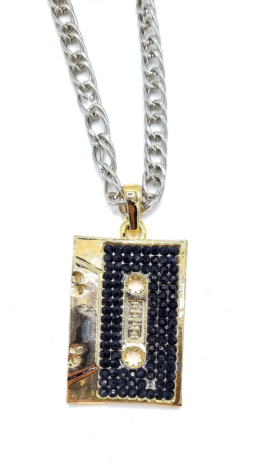 Necklace - Iced Cassette tape