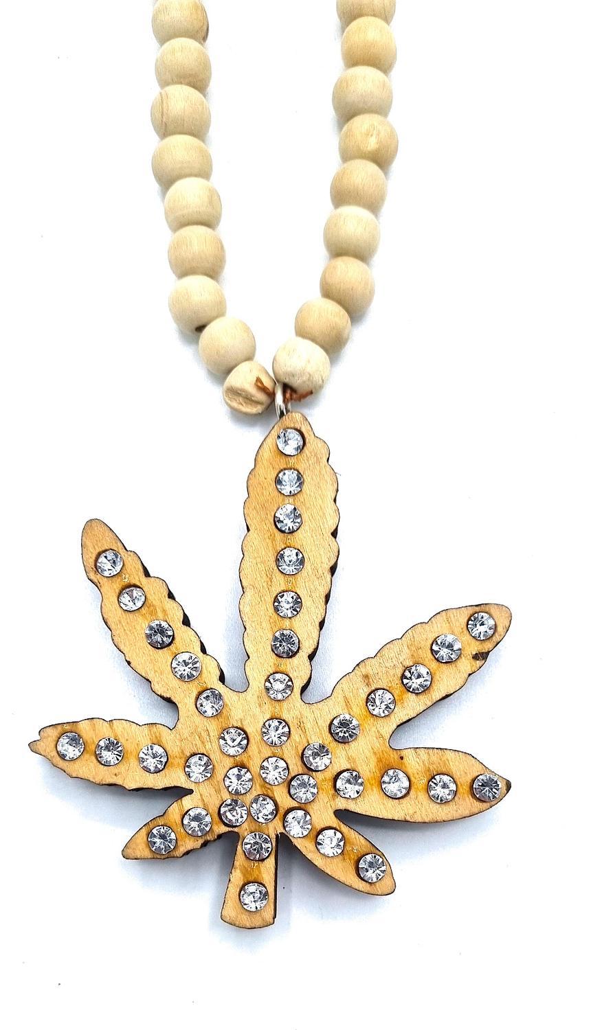 Necklace - Weed Iced White