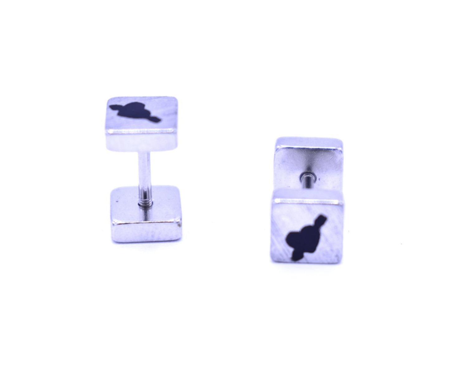 Heart square earrings