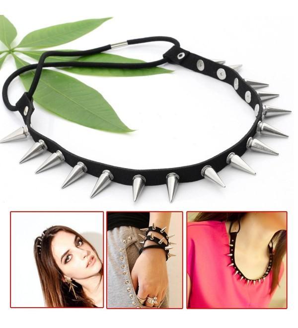 Hair band with pointed rivets