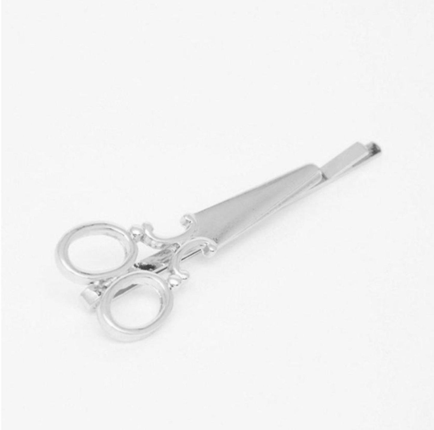 Hairpin in the form of scissors - Silver colored