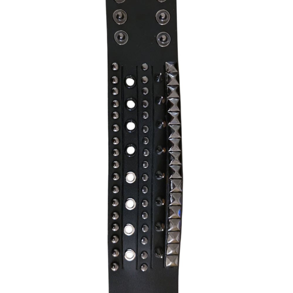 Läderarmband – Multi-Design med Pyramider, Spikar och Runda Nitar