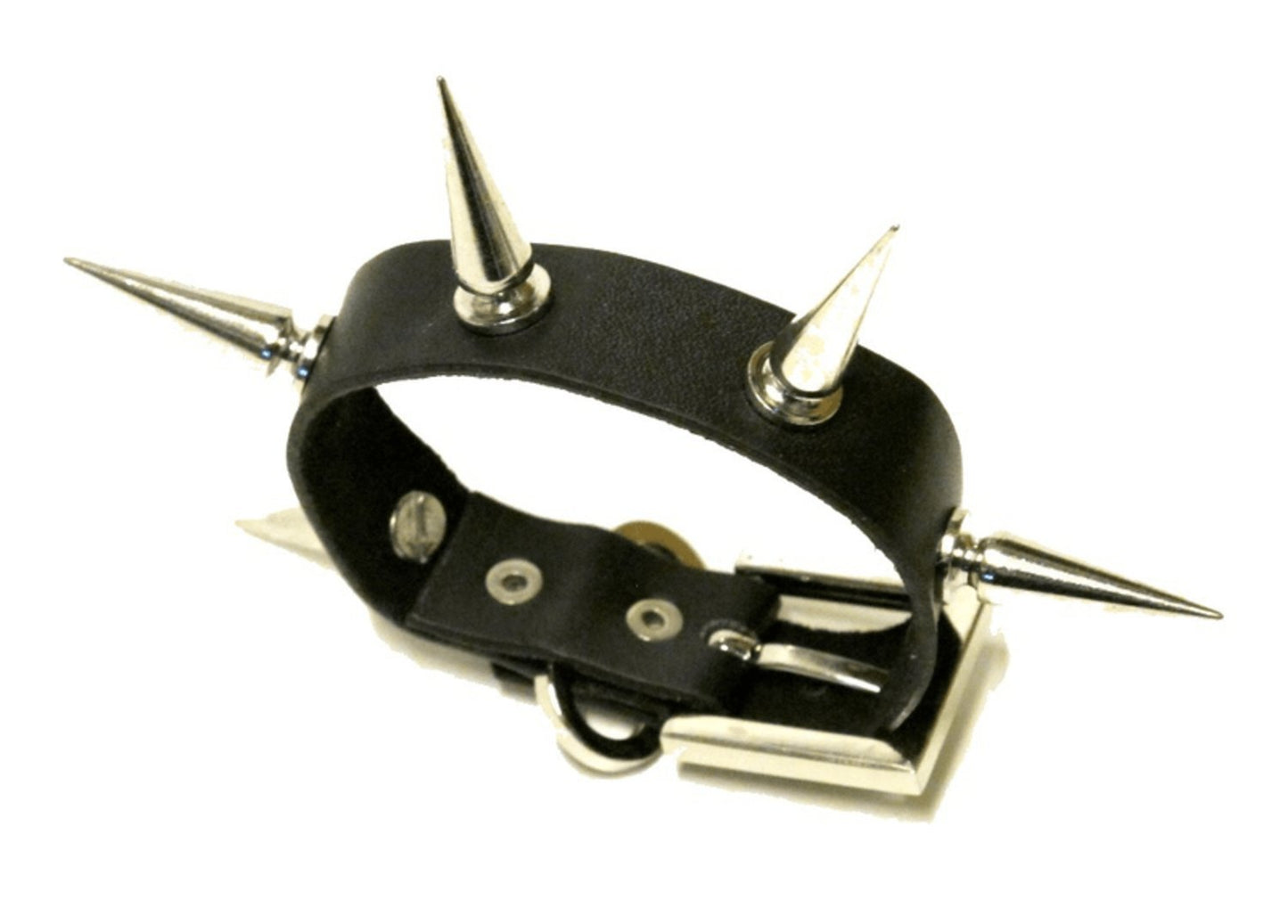 Läderarmband med långa spike nitar – produktbild – Hiprock