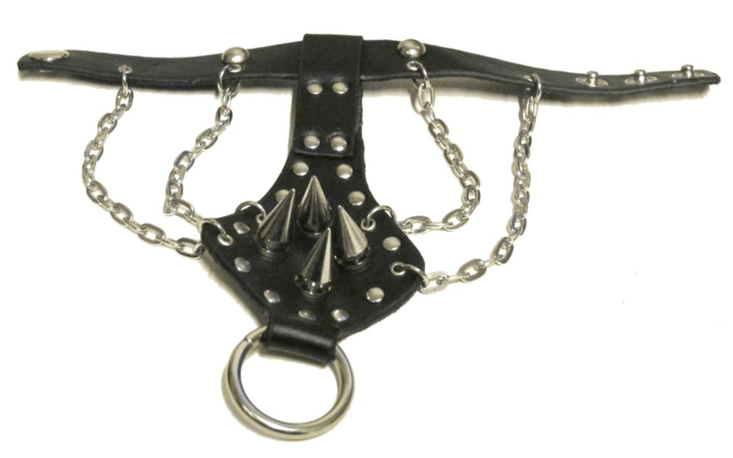 Läderarmband med spike och ronda nitar