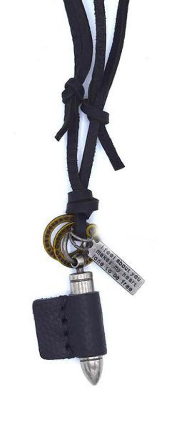 Leather necklace with ball