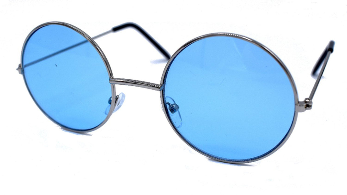 Light blue round sunglasses