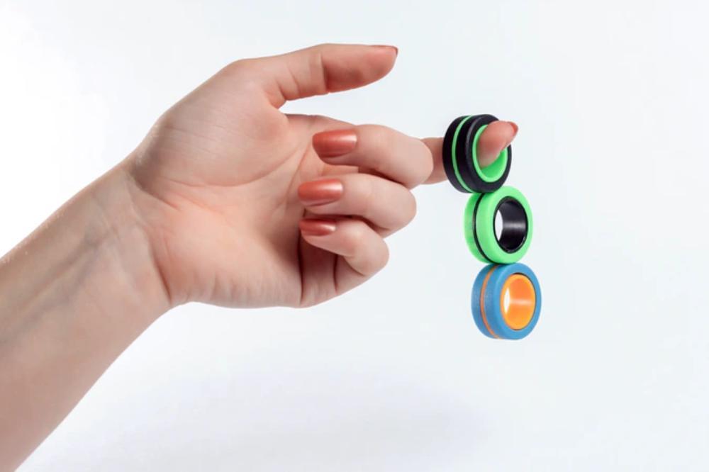 Magnetiska Ringar / Fidget Toys - Magnetkulor - Anti stress Gul