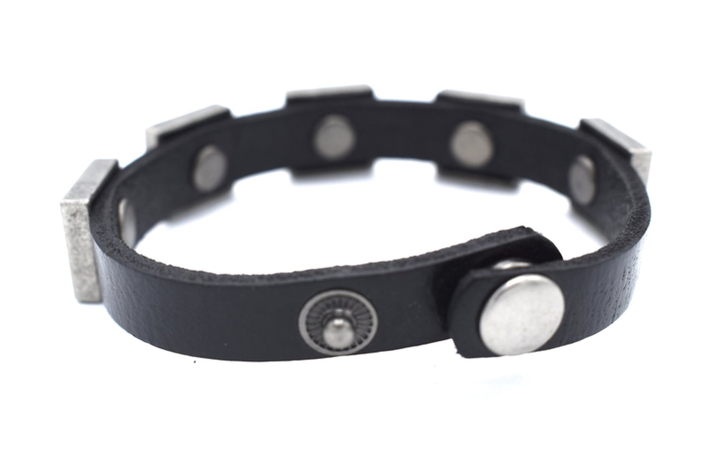 Maltese cross leather bracelet