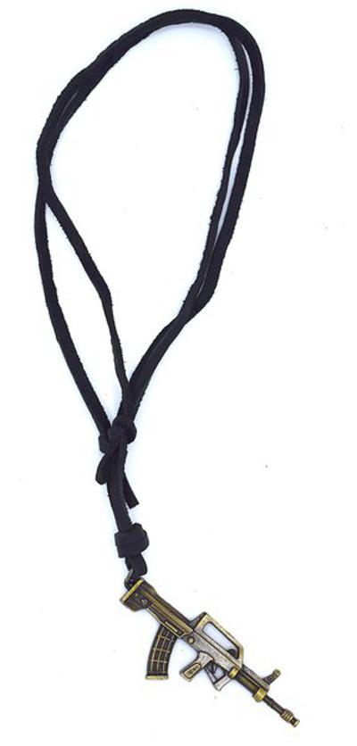 Maskingevär läderhalsband – produktbild – Hiprock