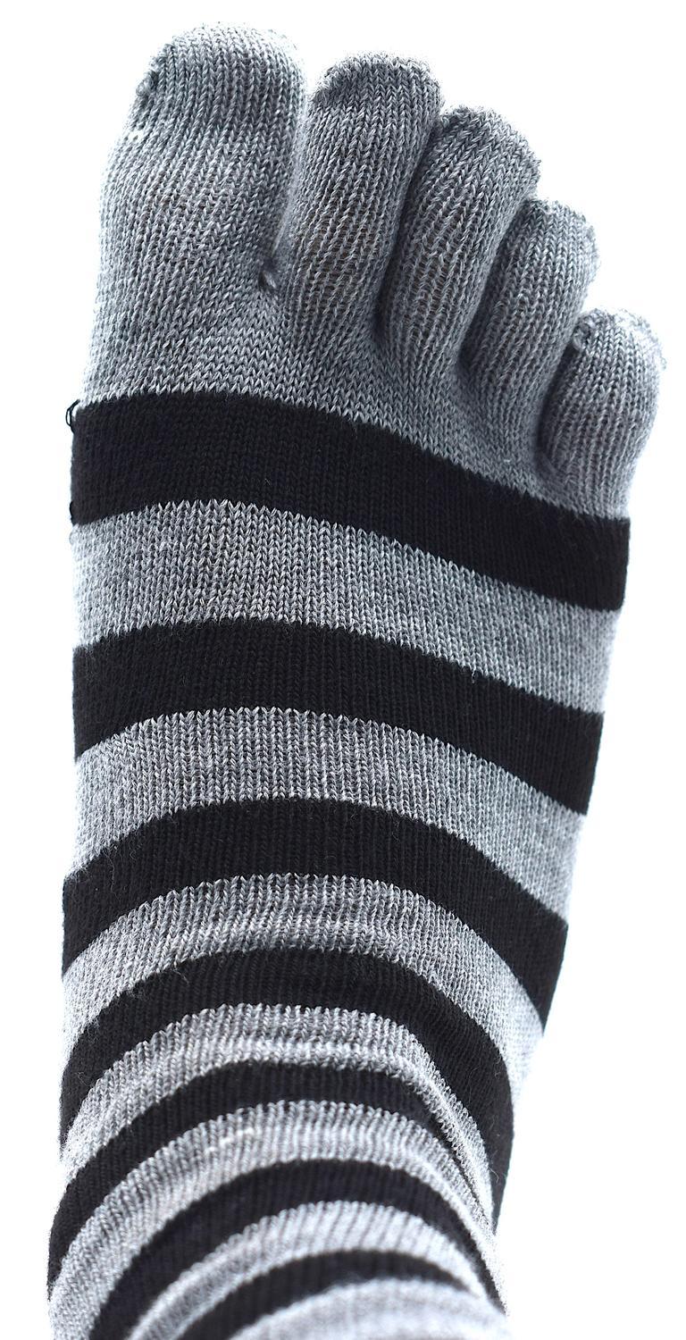 Striped toe socks grey/black
