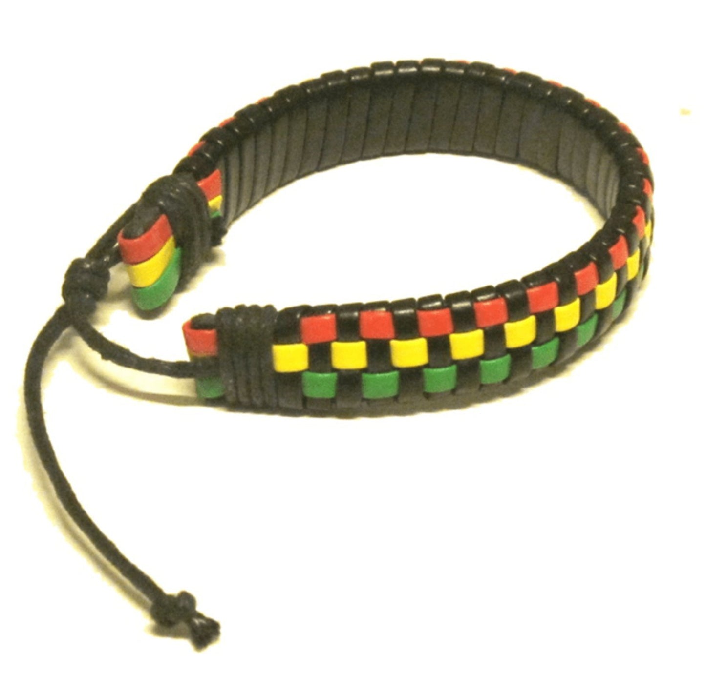 Rasta armband läder – produktbild – Hiprock