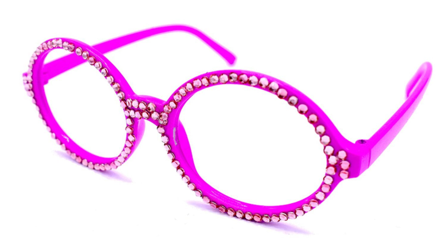 Pink glasses with white stones