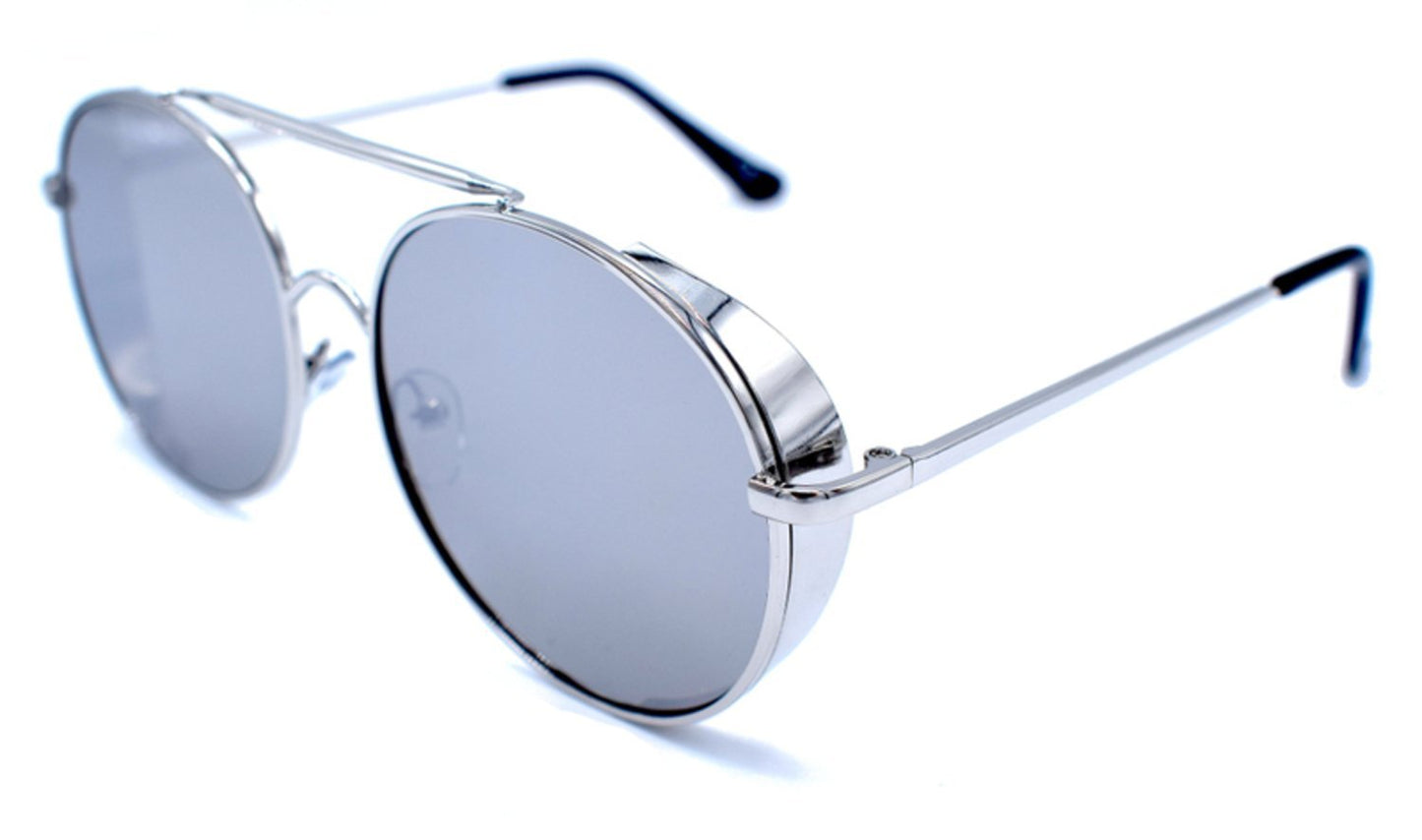 Round sunglasses with lens protection