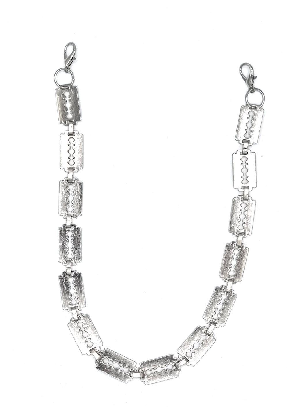 Silverfärgad byxkedja Razors – produktbild – Hiprock