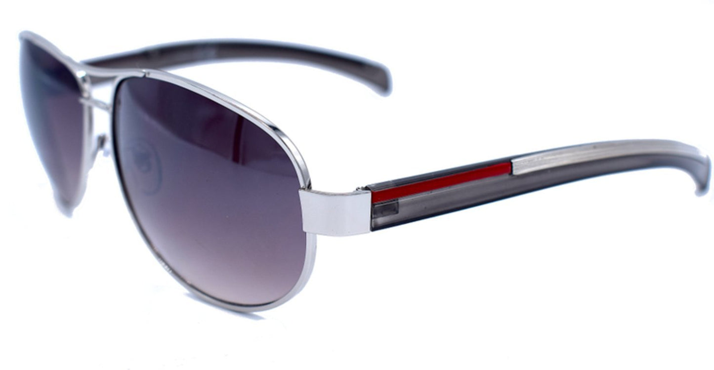 Silverfärgade solglasögon med båge - Mörka linser