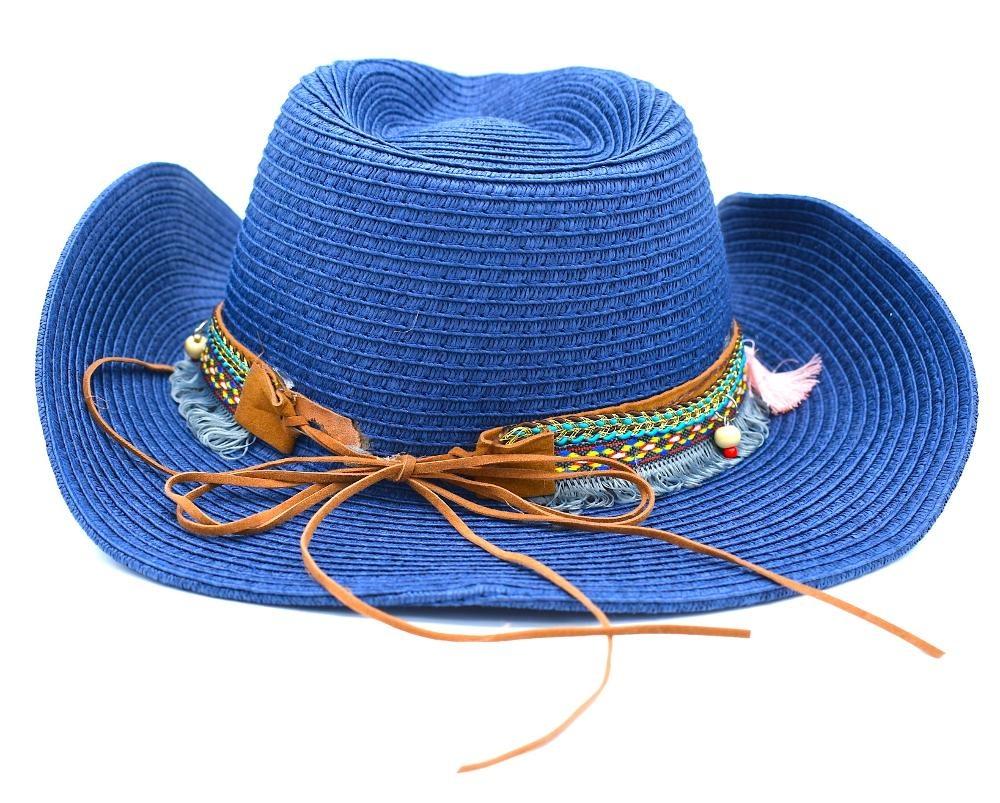 Sun hat pearls - blue