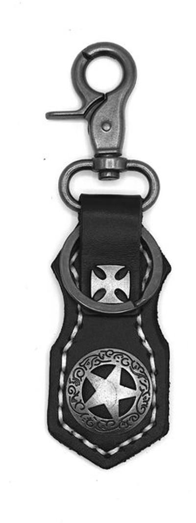 Star and Maltese cross key ring