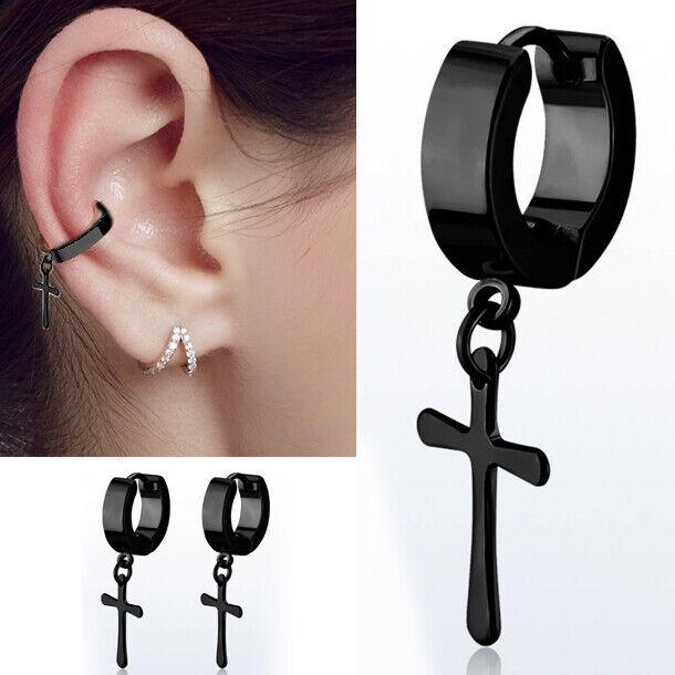 Svarta Kors örhängen ring – produktbild – Hiprock