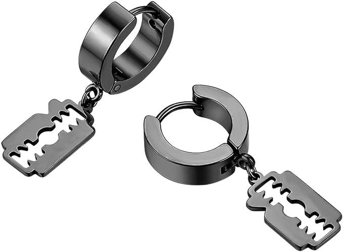 Svarta Razors örhängen ring – produktbild – Hiprock