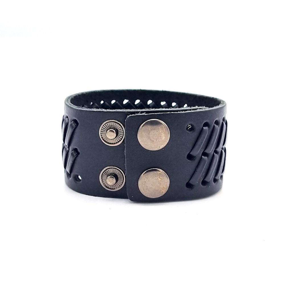 Black leather bracelet