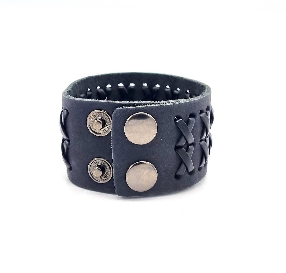 Svart läderarmband