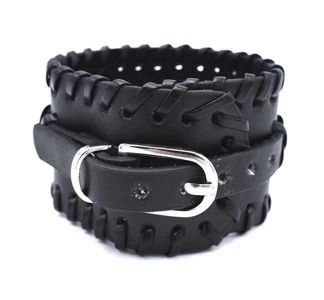 Black leather bracelet pattern