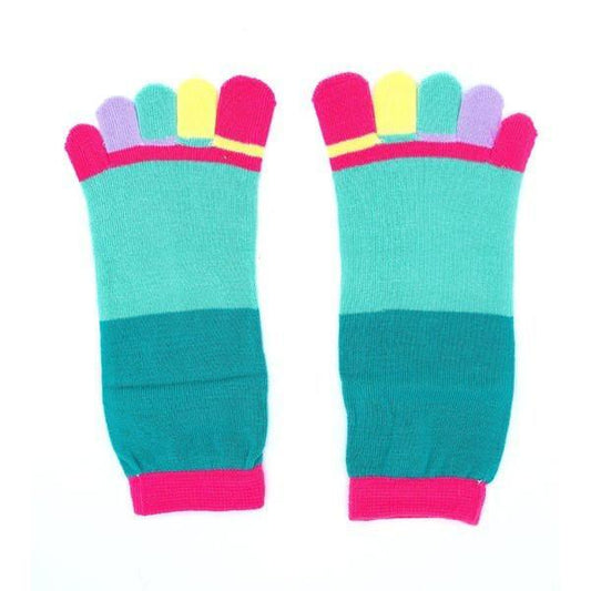 3 pairs of Toe socks Green/Blue