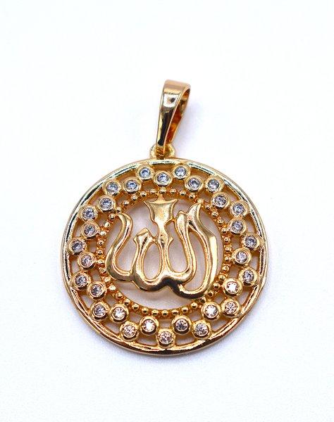 Allah Gud hänge guldfärgad med vita stenar –  produktbild – Hiprock