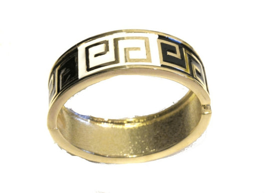 Bracelet - Gold colored with black and white pattern