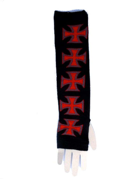 Arm warmers - Maltese cross red and black