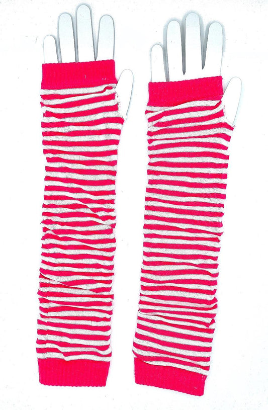 Arm warmers - Striped red and white