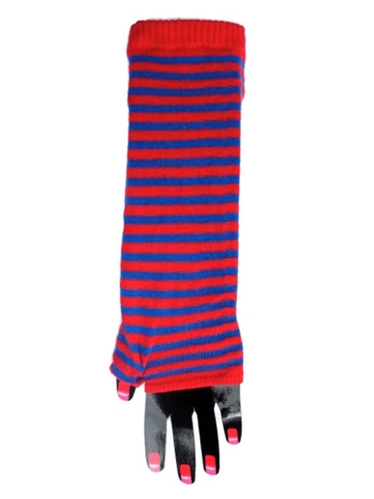 Arm warmers - striped red and blue