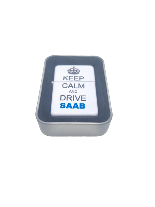 Bensintändare  Keep calm and drive SAAB –  produktbild – Hiprock