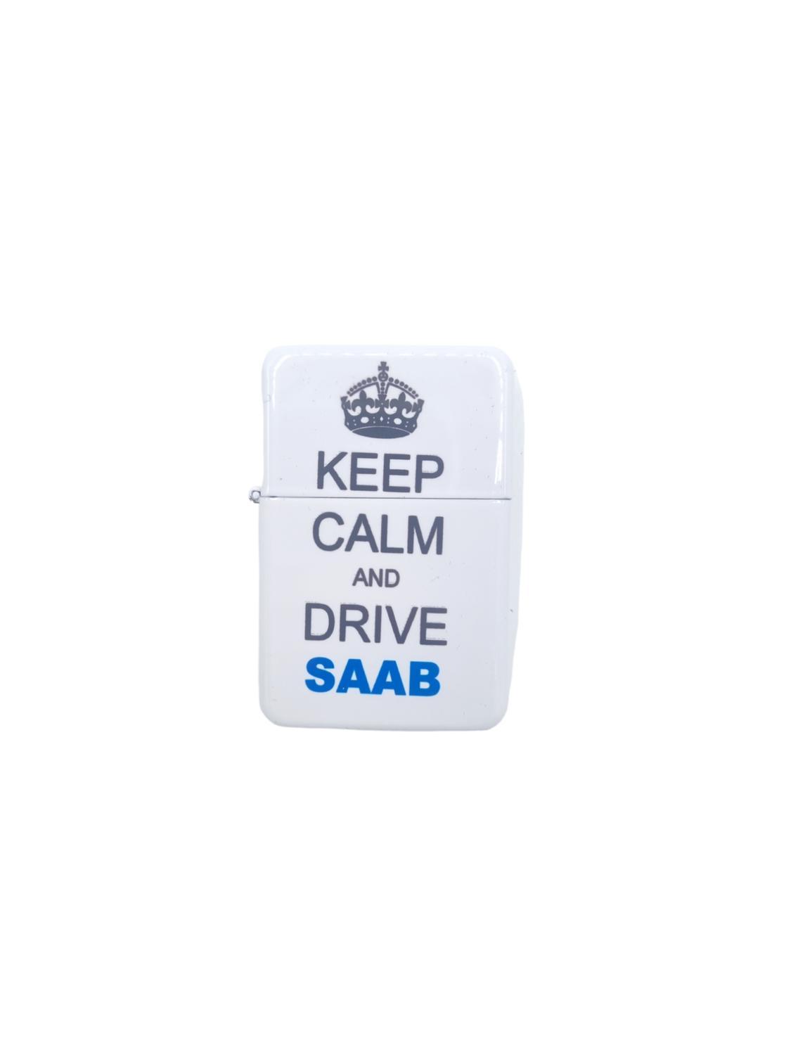 Bensintändare  Keep calm and drive SAAB –  produktbild – Hiprock
