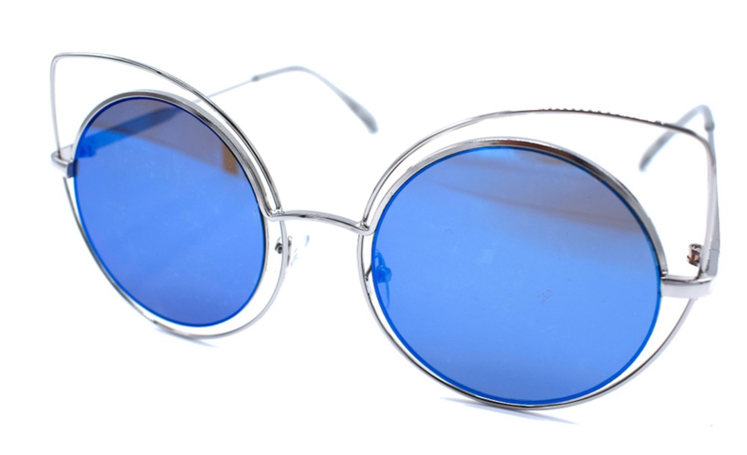 Blåa runda katt solglasögon –  produktbild – Hiprock