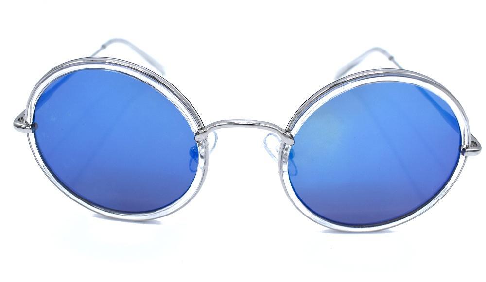 Blue round sunglasses