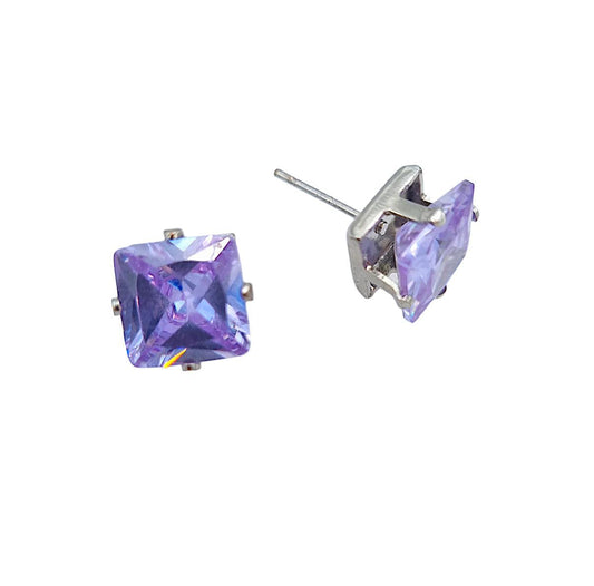 Bling Earrings - Purple Stone