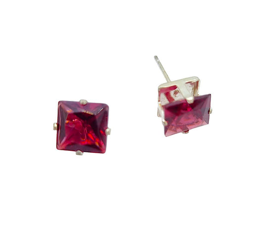 Bling Earrings - Red Stone