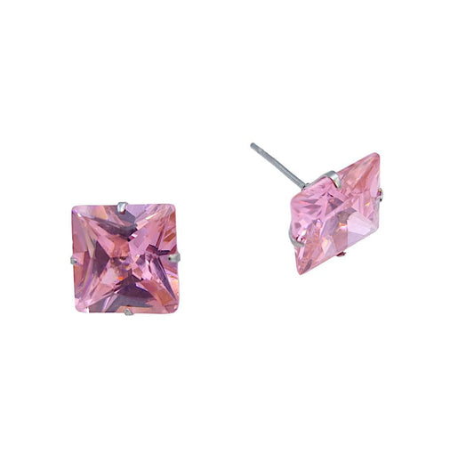 Bling Earrings - Pink Stone