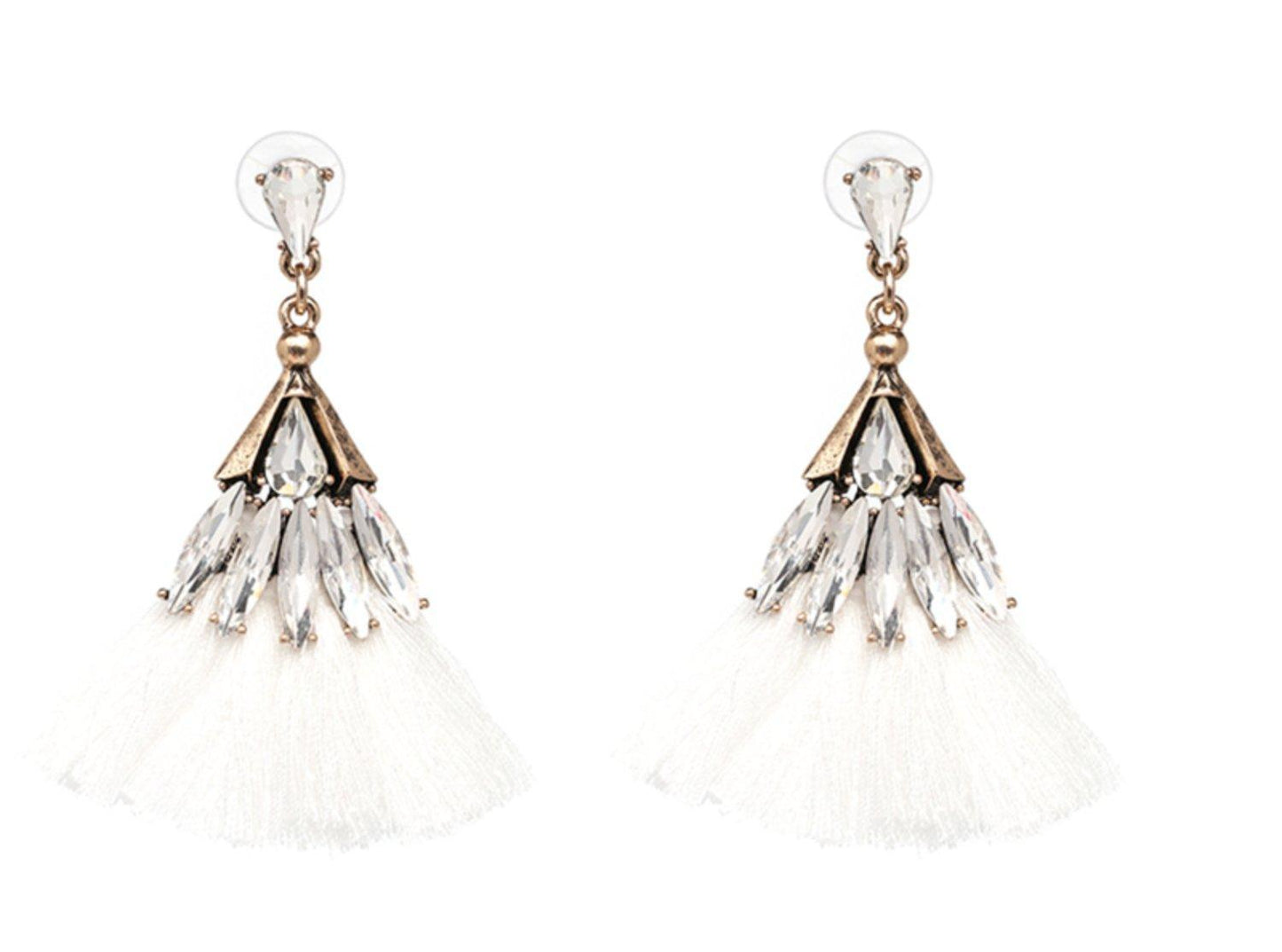 Bohemian örhängen med tofs och kristaller - olika färger –  produktbild – Hiprock